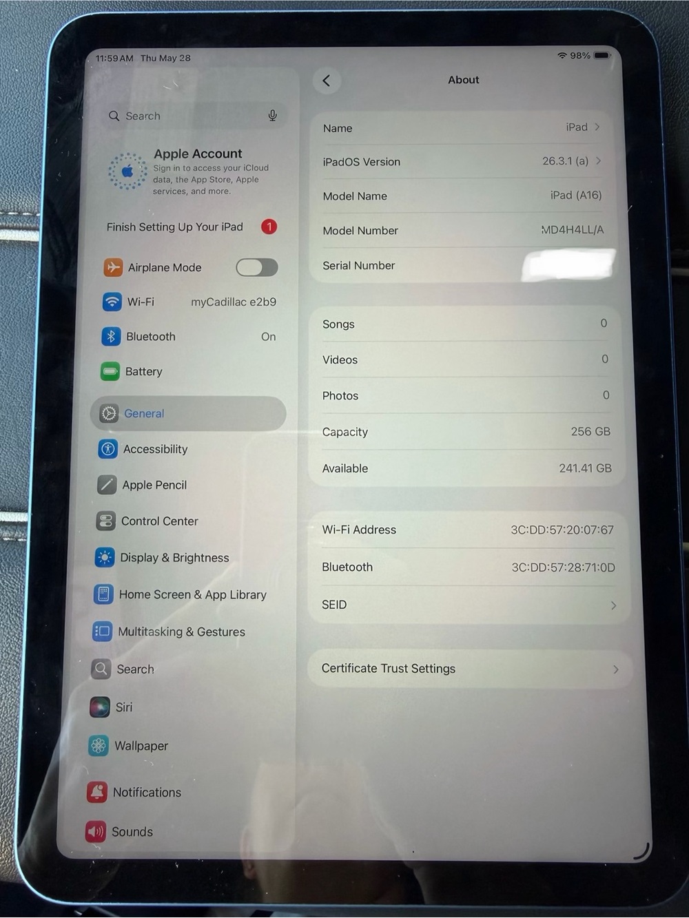 Apple iPad 11th Generation WiFi 256GB Blue - Picture 3 of 3